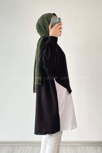 Modalamelif Dakron Renk Garnili Sweat Siyah