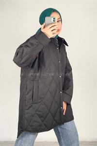 Modalamelif Önü Çıtçıt Düğmeli Mont Siyah