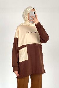 Modalamelif Garnili Cepli Balance Sweat Acıkahve