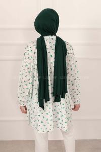 Modalamelif Hakim Yaka Desenli Tunik Yeşil