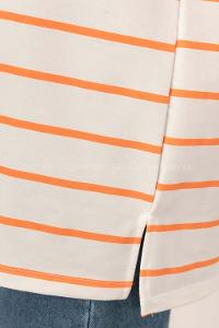 Modalamelif Salaş İnce Çizgi Detaylı Tunik Oranj
