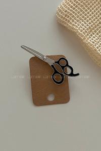 Metallic Gray Iron Brooch