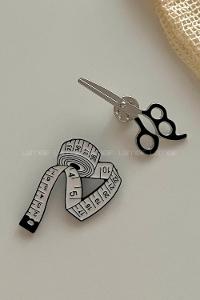 Metallic Gray Iron Brooch