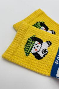 Modalamelif Grid Panda Çorap Sarı