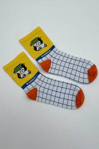 Modalamelif Grid Panda Çorap Sarı