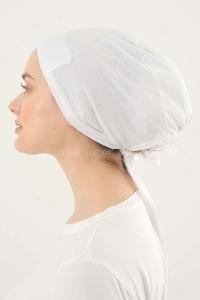 Modalamelif Penye Üstü Saten Bone Beyaz