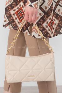 Cream Buckle Skin Hand Bag Arm Bag Bag
