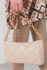 Cream Buckle Skin Hand Bag Arm Bag Bag