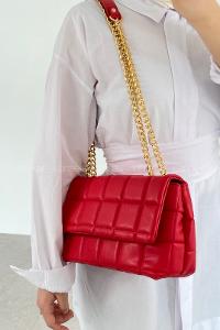 Red Buckle Skin Hand Bag Arm Bag Bag