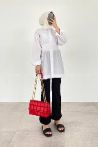 Red Buckle Skin Hand Bag Arm Bag Bag