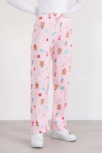 Pink Shirt Collar Long Arm Without Accessories Cotton Fabric Regular Trousers Comfortable Pyjamas