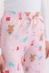 Pink Shirt Collar Long Arm Without Accessories Cotton Fabric Regular Trousers Comfortable Pyjamas