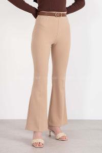 Modalamelif İspanyol Paça  Pantolon Bej