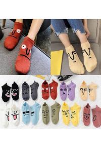 Lamelif 7 Çift Kadın Komik Yüzlü Çorap Seti