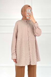 Stone Shirt Collar Long Arm Cotton Unprinted Shirt