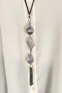 Lamelif Yarasa Kol Kolye Aksesuar Gömlek Beyaz