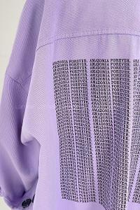 Modalamelif Arkası Baskılı Gabardin Ceket Lila