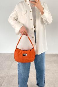 Orange Buckle Skin Hand Bag Bag