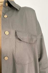 Modalamelif Kapak Cepli Oversize Gömlek Haki