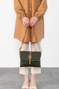 Khaki Buckle Skin Hand Bag Arm Bag Bag