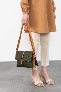 Khaki Buckle Skin Hand Bag Arm Bag Bag