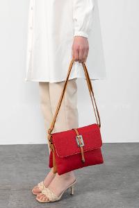 Claret Red Buckle Skin Hand Bag Arm Bag Bag