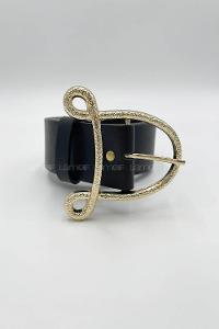 Gold Yellow Buckle Silver Belt