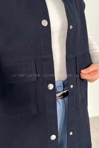 Lamelif Önü Çıtçıt Düğmeli Yelek Lacivert