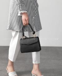 Black Buckle Skin Hand Bag Arm Bag Bag