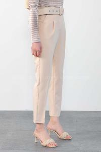 Modalamelif Geniş Kemerli Pantolon Taş