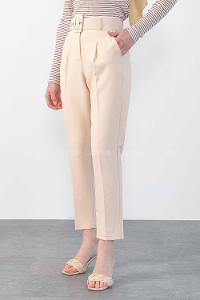 Modalamelif Geniş Kemerli Pantolon Taş