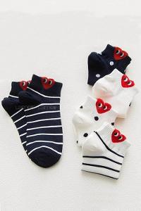 Lamelif Kalpli Çizgili Yarım Kolej Kadın Çorap 5 Çift
