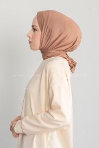 Modalamelif Çıtçıtlı Pratik Penye Hijab Bone Sütlü Kahve