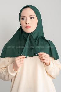 Modalamelif Çıtçıtlı Pratik Penye Hijab Bone Zümrüt