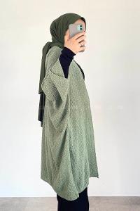 Modalamelif Yarasa Kol Hırka Çağla