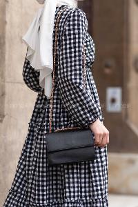 Lamelif Kuşgözü Kapaklı Çanta Siyah