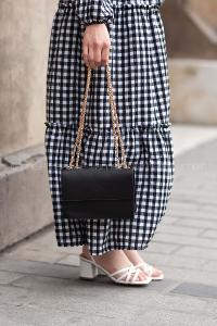 Lamelif Kuşgözü Kapaklı Çanta Siyah