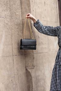 Lamelif Kuşgözü Kapaklı Çanta Siyah