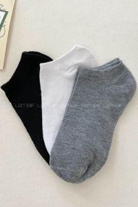 Lamelif 3 Renk Patik Çorap Seti