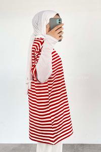 Red Crew Neck Short Arm Cotton Unprinted T-shirt