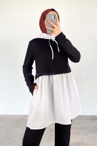 Black Neckband Long Arm Without Accessories Cotton Regular Trousers Comfortable Suit