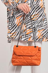 Lamelif Dikişli Pastelya Çapraz ÇantaTuruncu