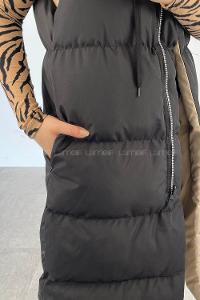 Modalamelif Kapşon Detaylı Çift Taraflı Şişme Yelek Siyah-Bej