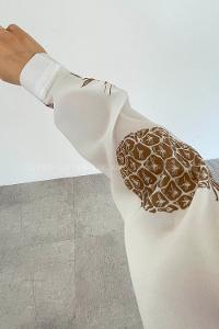 Modalamelif Ananas Desen Gömlek Vizon