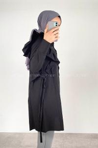 Black Shirt Collar Long Arm Unprinted Shirt