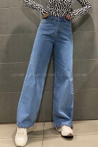 Lamelif Bol Paça Dökümlü Jeans Açık Mavi