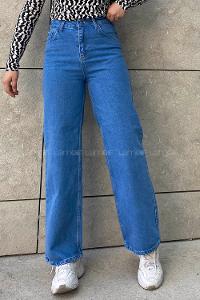 Light Blue Denim Normal Waist Denim Pants