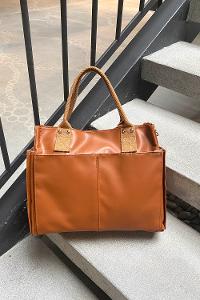 Lamelif Kadın Everyday Suni Deri Çapraz Çanta Roma Taba