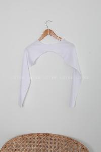 White Medium Crew Neck Long Arm Unprinted Oversleeve