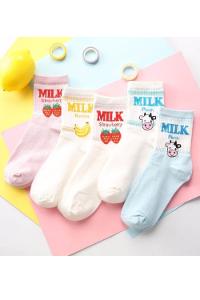 Lamelif Kadın Milk Yazılı Çorap 5 Çift